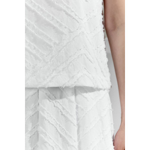 Костюм двойка женский с юбкой "Ангелина-3" фактурный трикотаж (р-ры: 44-54) белый