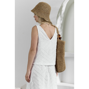 Костюм двойка женский с юбкой "Ангелина-3" фактурный трикотаж (р-ры: 44-54) белый