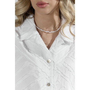 Костюм двойка женский "Ангелина-2" фактурный трикотаж (р-ры: 44-54) белый