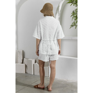 Костюм двойка женский "Ангелина-2" фактурный трикотаж (р-ры: 44-54) белый