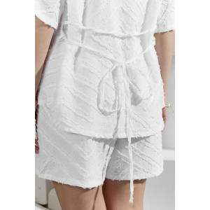 Костюм двойка женский "Ангелина-2" фактурный трикотаж (р-ры: 44-54) белый