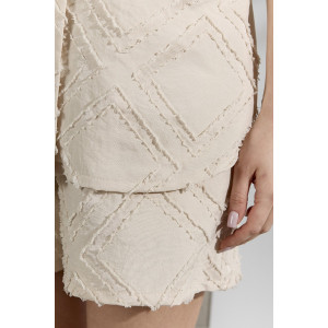 Костюм двойка женский "Ангелина-2" фактурный трикотаж (р-ры: 44-54) бежевый