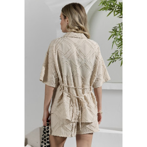 Костюм двойка женский "Ангелина-2" фактурный трикотаж (р-ры: 44-54) бежевый