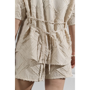 Костюм двойка женский "Ангелина-2" фактурный трикотаж (р-ры: 44-54) бежевый