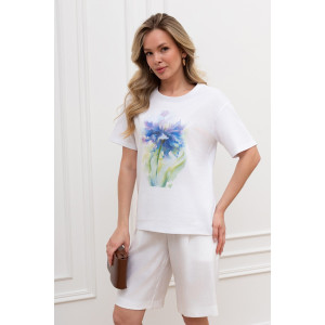 Шорты женские "Сибелла-3" плательная ткань (р-ры: 44-54) белый