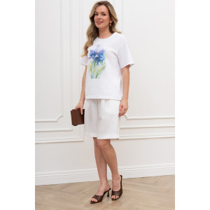 Шорты женские "Сибелла-3" плательная ткань (р-ры: 44-54) белый