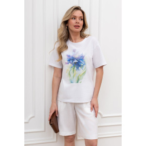 Шорты женские "Сибелла-3" плательная ткань (р-ры: 44-54) белый