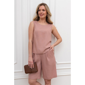 Шорты женские "Сибелла-3" плательная ткань (р-ры: 44-54) пудровый