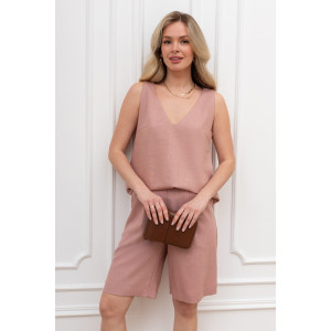 Шорты женские "Сибелла-3" плательная ткань (р-ры: 44-54) пудровый