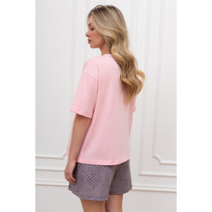 Костюм двойка женский "Плюш" кулирка (р-ры: 42-52) розовый