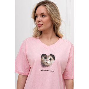 Костюм двойка женский "Плюш" кулирка (р-ры: 42-52) розовый