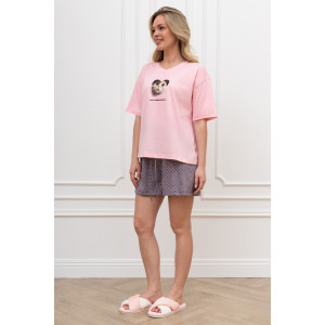 Костюм двойка женский "Плюш" кулирка (р-ры: 42-52) розовый