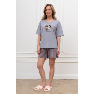 Костюм двойка женский "Плюш" кулирка (р-ры: 42-52) серый