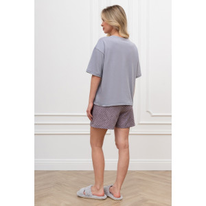 Костюм двойка женский "Плюш" кулирка (р-ры: 42-52) серый