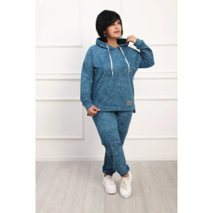 Костюм двойка женский "Ронда варёнка" футер (р-ры: 50-60) петроль