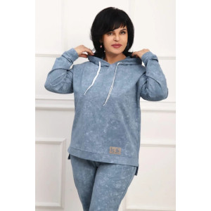 Костюм двойка женский "Ронда варёнка" футер (р-ры: 50-60) пепел