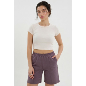 Шорты женские "Пальмира" футер 2-х нитка (р-ры: 44-58) лиловый