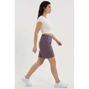 Шорты женские "Пальмира" футер 2-х нитка (р-ры: 44-58) лиловый