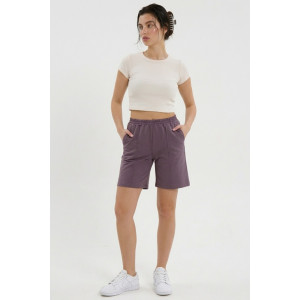 Шорты женские "Пальмира" футер 2-х нитка (р-ры: 44-58) лиловый