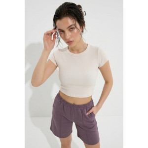 Шорты женские "Пальмира" футер 2-х нитка (р-ры: 44-58) лиловый