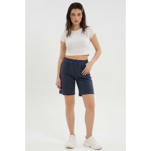 Шорты женские "Пальмира С" футер 2-х нитка (р-ры: 44-58) серый