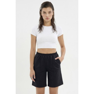 Шорты женские "Пальмира Ч" футер 2-х нитка (р-ры: 44-58) черный