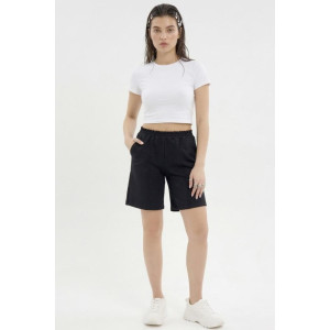 Шорты женские "Пальмира Ч" футер 2-х нитка (р-ры: 44-58) черный