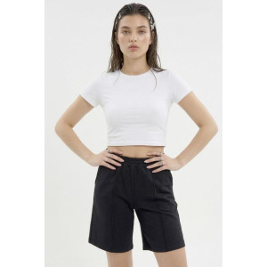 Шорты женские "Пальмира Ч" футер 2-х нитка (р-ры: 44-58) черный