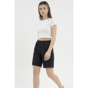 Шорты женские "Пальмира Ч" футер 2-х нитка (р-ры: 44-58) черный