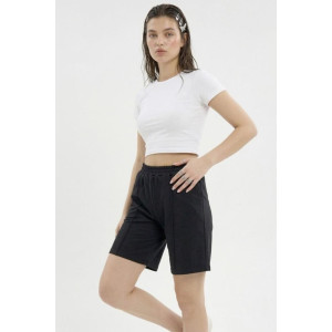 Шорты женские "Пальмира Ч" футер 2-х нитка (р-ры: 44-58) черный