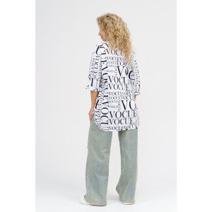 Туника женская 445 кулирка (последний размер) буквы на белом 64