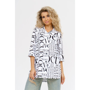 Туника женская 445 кулирка (последний размер) буквы на белом 64