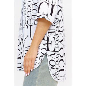 Туника женская 445 кулирка (последний размер) буквы на белом 64