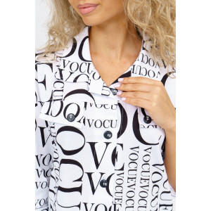 Туника женская 445 кулирка (последний размер) буквы на белом 64