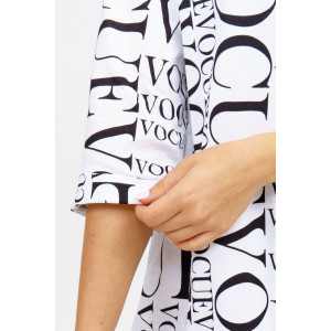 Туника женская 445 кулирка (последний размер) буквы на белом 64