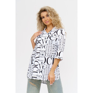 Туника женская 445 кулирка (последний размер) буквы на белом 64