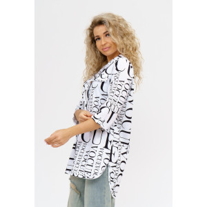 Туника женская 445 кулирка (последний размер) буквы на белом 64