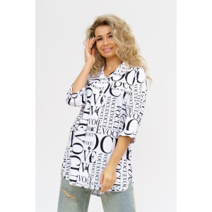 Туника женская 445 кулирка (последний размер) буквы на белом 64