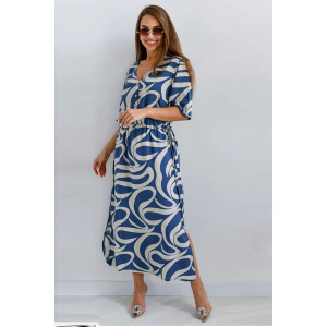 Платье женское "Ницца" штапель (р-ры: 46-60) голубой