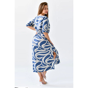 Платье женское "Ницца" штапель (р-ры: 46-60) голубой