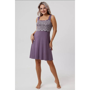 Пеньюар двойка женский "Мадонна" вискоза с кружевом (р-ры: 42-60) сирень