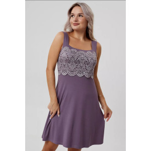 Пеньюар двойка женский "Мадонна" вискоза с кружевом (р-ры: 42-60) сирень