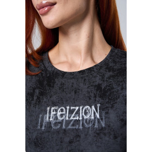 Футболка женская №7502 кулирка с лайкрой (р-ры: 42-52) черный винтаж-бра