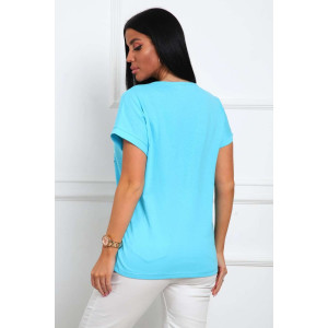 Футболка женская №29542 кулирка (р-ры: 46-56) бирюза