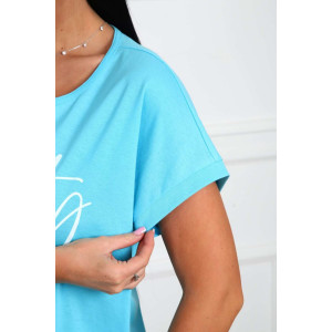 Футболка женская №29542 кулирка (р-ры: 46-56) бирюза