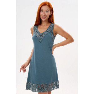 Сорочка женская "Элен" вискоза с кружевом (р-ры: 46-64) зеленый