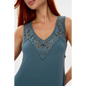 Сорочка женская "Элен" вискоза с кружевом (р-ры: 46-64) зеленый