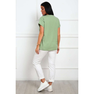 Футболка женская №29542 кулирка (р-ры: 46-56) оливка