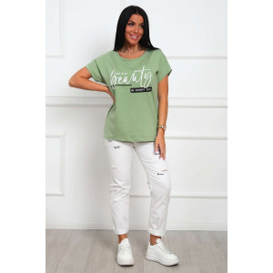 Футболка женская №29542 кулирка (р-ры: 46-56) оливка