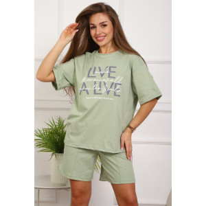 Костюм двойка женский №20524 кулирка (р-ры: 48-58) оливковый